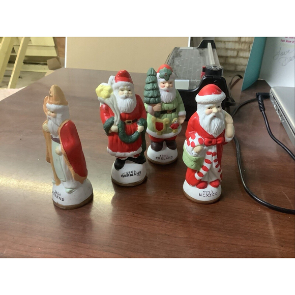 Other - 4 Vintage Old World Santa Ceramic Figurine Set